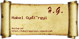 Habel Györgyi névjegykártya